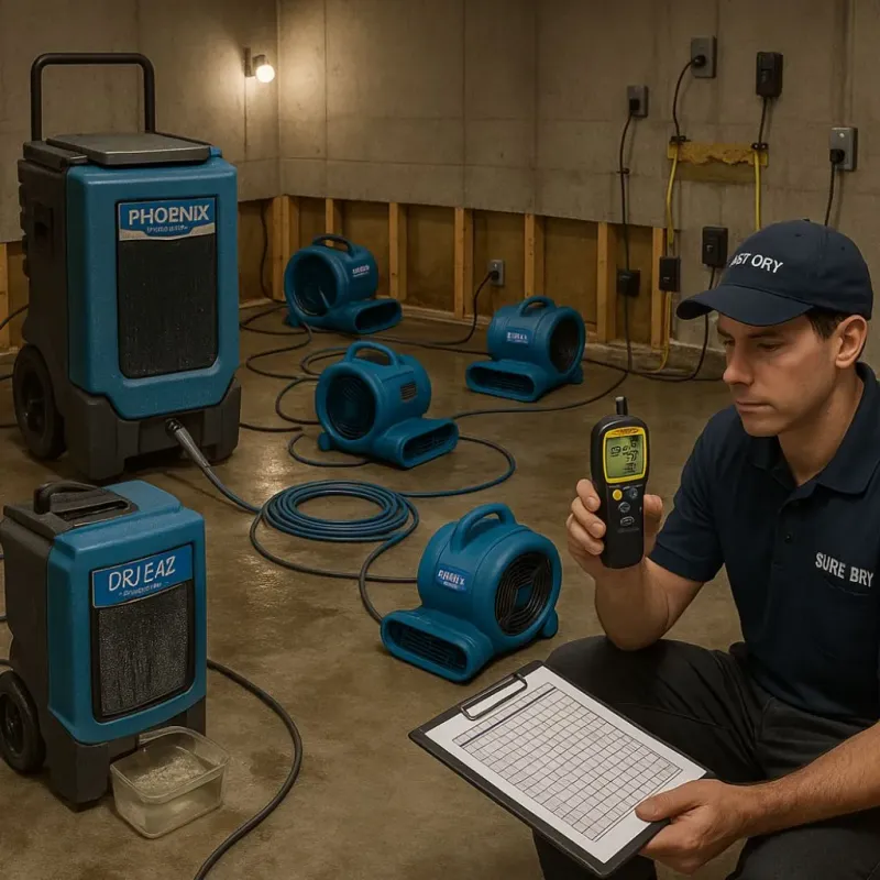 Structural Drying and Dehumidification process in Sabana, PR